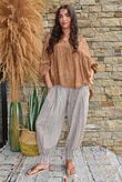 Kiti Paisley Damask Artist Smock Walnut